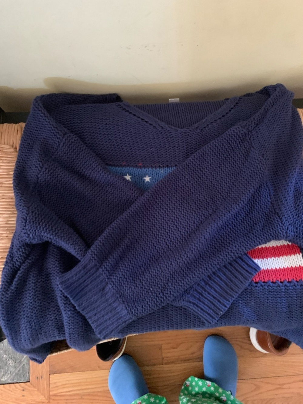 Vintage Havana Oversized Navy Flag Women's Sweater - Picture 4 of 6